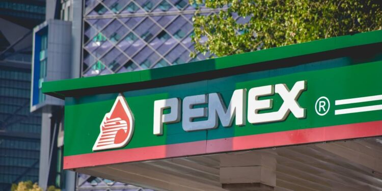 Mexico City, Mexico ; May 3 2021: Pemex Mexican oil company logo