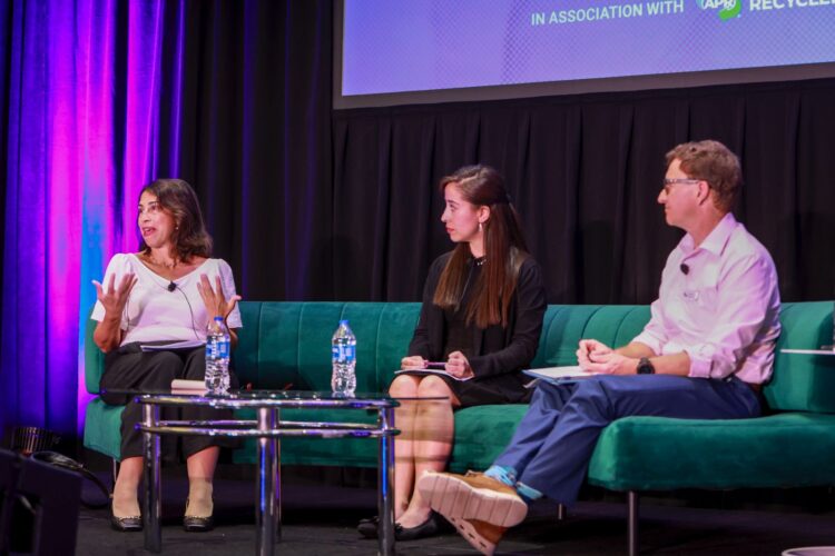 (Elena Mantagaris, Senior Advisor Canadian Initiative. Montserrat Ramírez, directora de Operaciones PET ECOCE A.C. Scott Trenor ,Technical Director Olefins Tech Committee Lead)