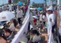 «¿Dónde están, nuestros hijos dónde están?»: buscadoras protestan durante visita de Sheinbaum en Baja California Sur
